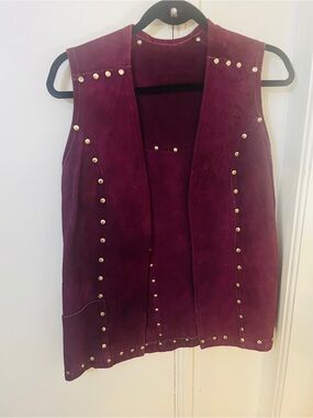 Women’s Purple Suede Studded Vest
